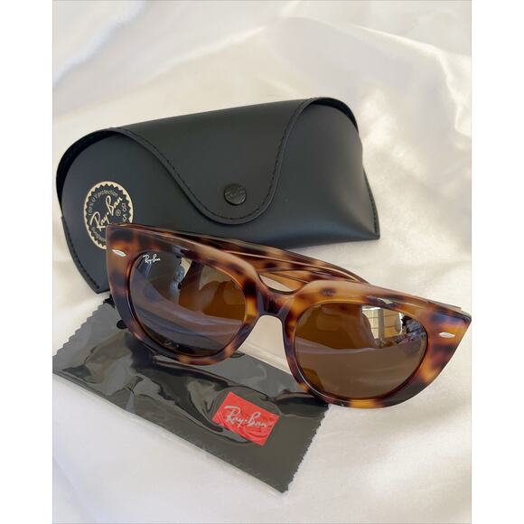 RAY BAN Doreen Cat Eye Sunglasses Havana Tortoise Shell With Case NEW main image 9
